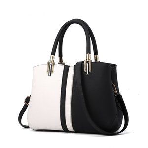 PU Leather Top Handle Satchel Tote Shoulder Bag, Sleek Design